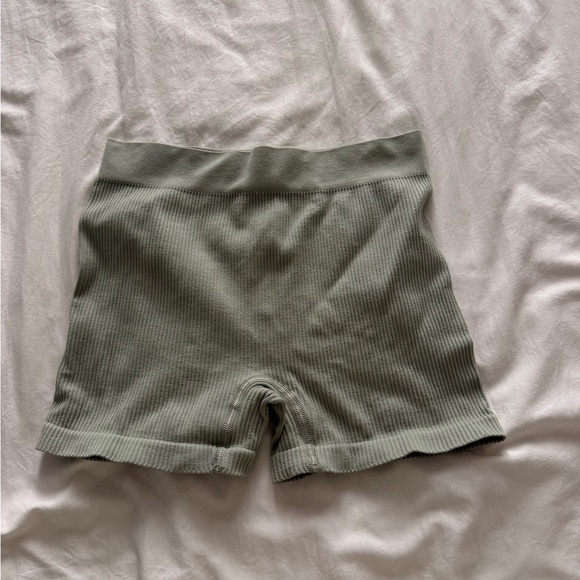 Sunday Best Sage Green Ribbed Shorts - Picture 1 of 3